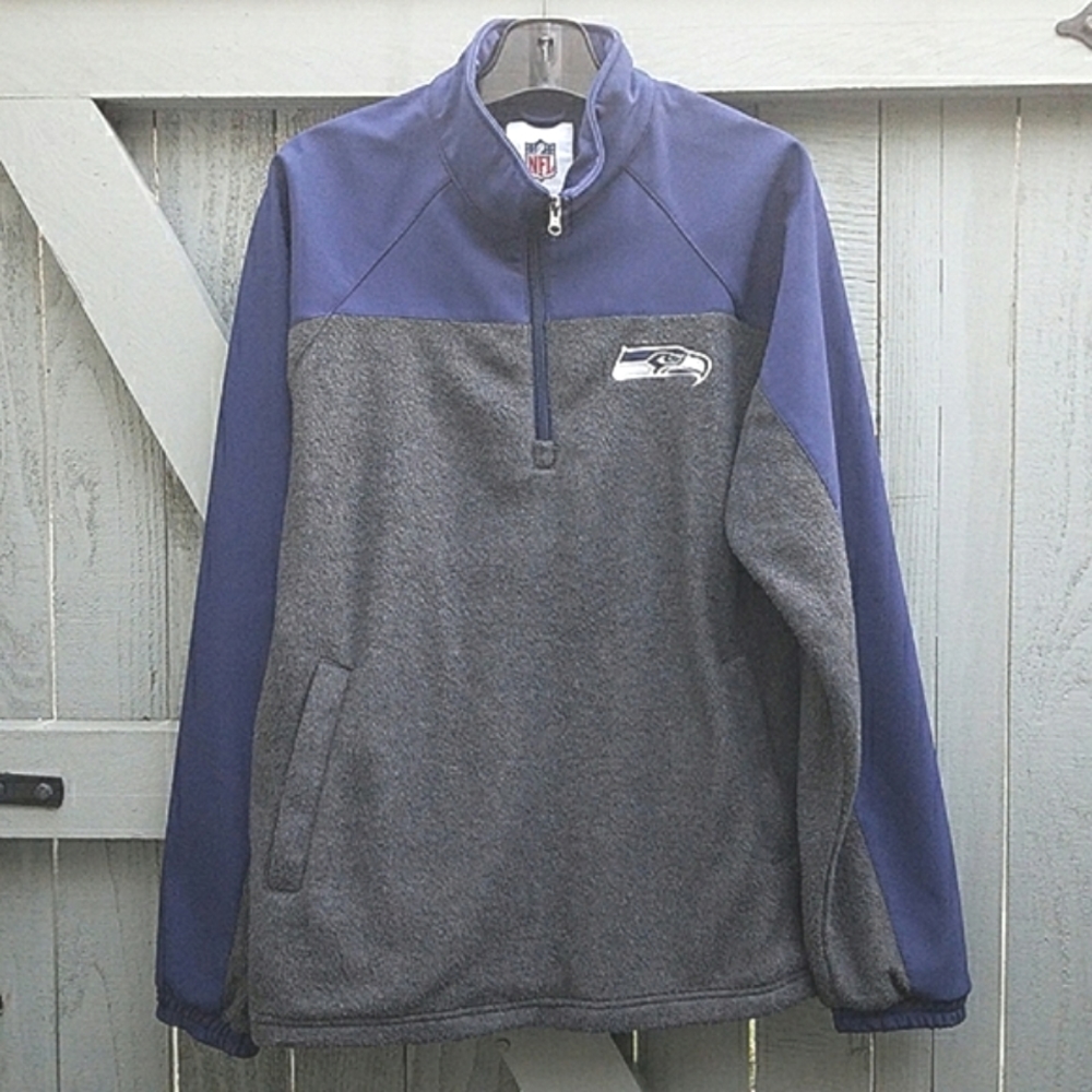 NFL Seahawks Football Team 1/4 Zip Fleece Pullover M